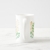 Bone China Cup Gift met bloemen en bladeren Porselein Kop (Achterkant)