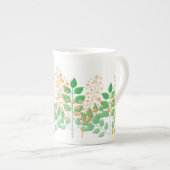Bone China Cup Gift met bloemen en bladeren Porselein Kop (Voorkant rechts)