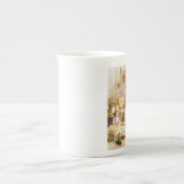 Bone China Cup, "Grandma's Kitchen" Porselein Kop (Voorkant)