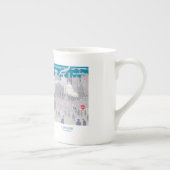 Bone China Londen skyline blauw grijs kunstwerk Porselein Kop (Rechts)