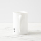 Bone China Mok Abstract Art Zwart Wit Goud (Achterkant)