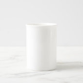 Bone China Mok Abstract Art Zwart Wit Goud (Voorkant)