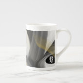 Bone China Mok Abstract Art Zwart Wit Goud (Rechts)