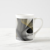 Bone China Mok Abstract Art Zwart Wit Goud (Rechts)