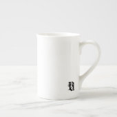 Bone China Mok Abstracte Kunst Zwart Wit Goud (Rechts)