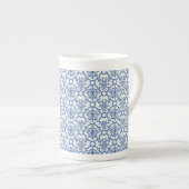 Bone China Mok-Blue Damask Porselein Kop (Voorkant rechts)