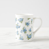 Bone China Mok-Blue Rozen Porselein Kop (Rechts)