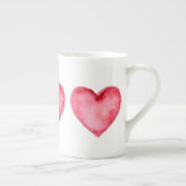 Bone China Mok - een groot rood hart (Rechts)