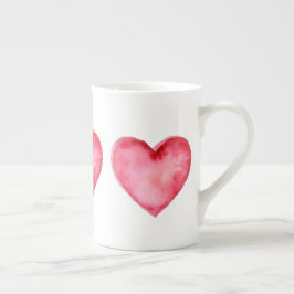 Bone China Mok - een groot rood hart