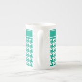 Bone China Mok, Emerald Green Dogtooth Check Porselein Kop (Achterkant)