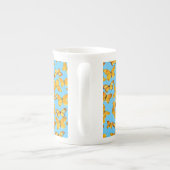 Bone China Mok, Golden Butterflies op Sky Blue Porselein Kop (Achterkant)