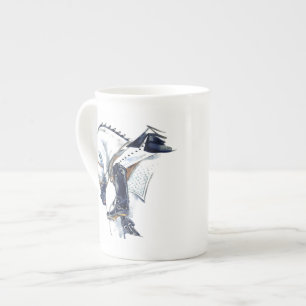 Bone China Mok Gray Dressage Horse and Rider Gift