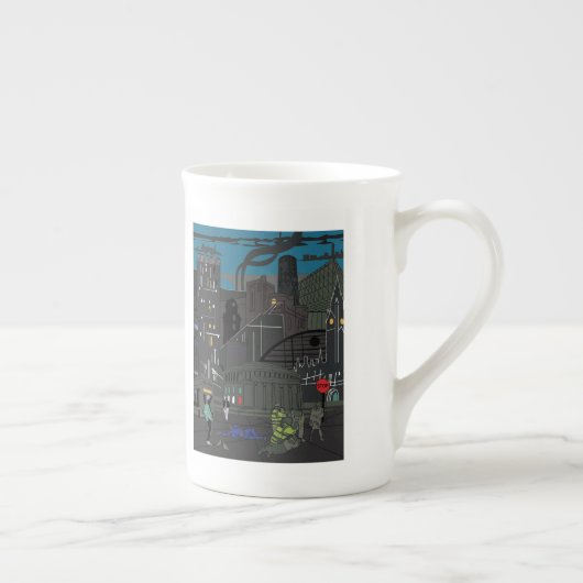 Bone China Mok Manchester UK Night Day Skyline (Rechts)