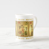 Bone China mok met seizoenstegels (Voorkant rechts)