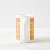 Bone China Mok, Oranje Dogstooth Check Porselein Kop (Achterkant)