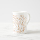 Bone China Mok - Oranje kribbel (Voorkant rechts)