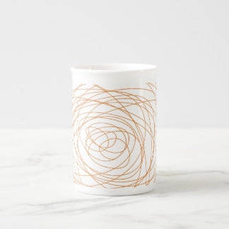 Bone China Mok - Oranje kribbel