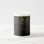 Bone China Mok-Petite Golden Stars-Noir Porselein Kop (Voorkant)