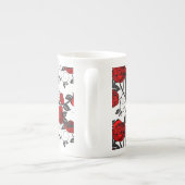 Bone China Mok-Red Rose Vine Porselein Kop (Achterkant)