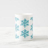 Bone China Mok-Snowflakes Porselein Kop (Voorkant)