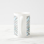 Bone China Mok: Striped V Motif Porselein Kop (Achterkant)