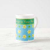 Bone China Mok to Personalize Primroses, Polkas (Voorkant rechts)