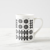 Bone China Mok Welsh Tapestry Pattern, Black (Rechts)