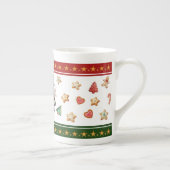 Bone China Mug with Snowman and Christmas Cookies Porselein Kop (Rechts)