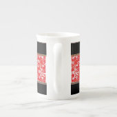 Bone China Red & White Swirl Mok (Achterkant)