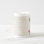 Bone China  Waterverf Bird met Flowers Porselein Kop (Voorkant)