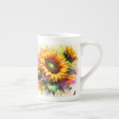 Bone China - Zonnebloemen Porselein Kop (Rechts)