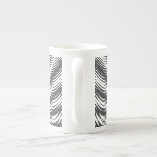 Bone China - Zwart-wit geometrisch ontwerp Porselein Kop (Achterkant)