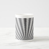 Bone China - Zwart-wit geometrisch ontwerp Porselein Kop (Voorkant)