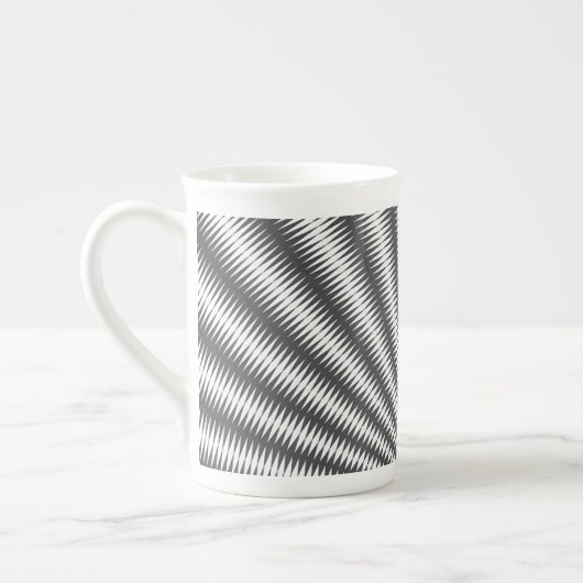 Bone China - Zwart-wit geometrisch ontwerp Porselein Kop (Links)