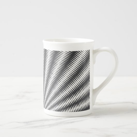 Bone China - Zwart-wit geometrisch ontwerp Porselein Kop (Rechts)