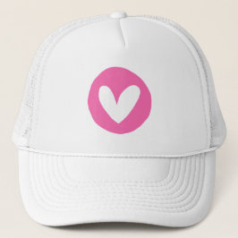 Boné com Coração Rosa Minimalista Trucker Pet