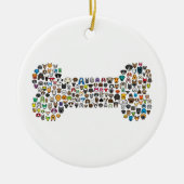 BONE Dog Cartoon Keramisch Ornament (Voorkant)