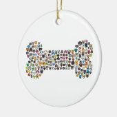 BONE Dog Cartoon Keramisch Ornament (Links)