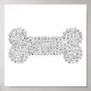 BONE Dog Cartoon Poster