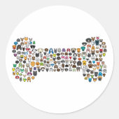 BONE Dog Cartoon Ronde Sticker (Voorkant)