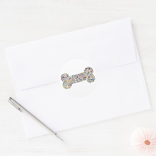 BONE Dog Cartoon Ronde Sticker (Envelop)