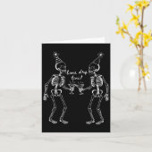 Bone Dry Tini Skelet Drink Martini Tail Hallo Kaart (Gele Bloem)