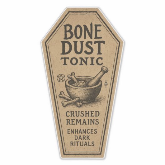 Bone Dust Tonic - Halloween Apothecary Label (Voorkant)