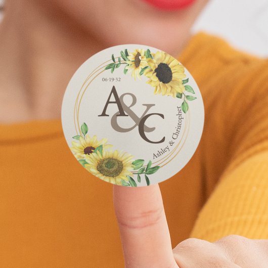 Bone · Elegante moderne bruiloft Ronde Sticker