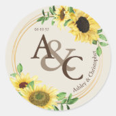 Bone · Elegante moderne bruiloft Ronde Sticker (Voorkant)
