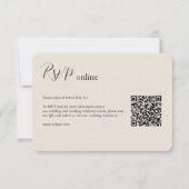 Bone · Elegante moderne bruiloft RSVP Kaartje (Voorkant)