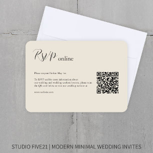 Bone · Elegante moderne bruiloft RSVP Kaartje