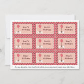 Bone en Ballon Dog Girl Party Favor Labels Kaart (Voorkant)