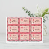 Bone en Ballon Dog Girl Party Favor Labels Kaart (Staand voorkant)