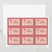 Bone en Ballon Dog Girl Party Favor Labels Kaart (Voorkant / Achterkant)